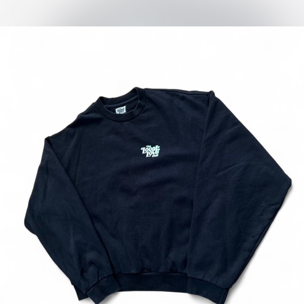 Local Love Club | Black 100% Cotton Crewneck Sweater Men's Medium - Picture 2 of 8